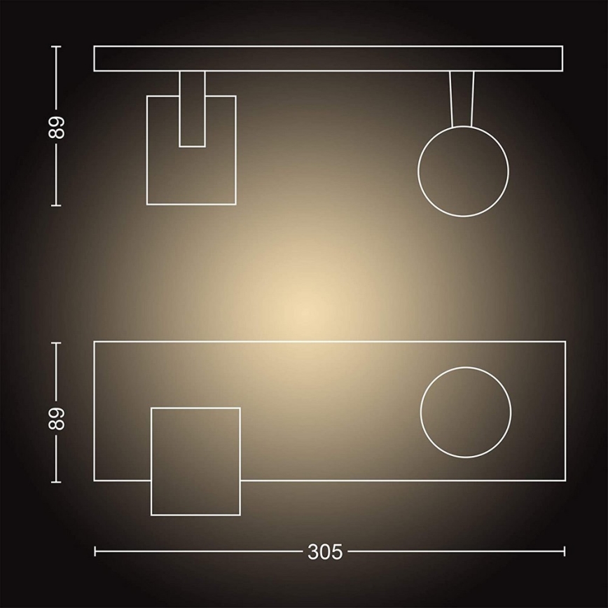 Philips - LED Hämardatav kohtvalgusti Hue RUNNER 2xGU10/4,2W/230V 2200-6500K + kaugjuhtimispult valge