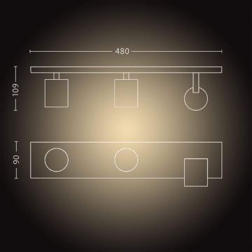 Philips - LED Hämardatav kohtvalgusti Hue RUNNER 3xGU10/4,2W/230V 2200-6500K + kaugjuhtimispult must