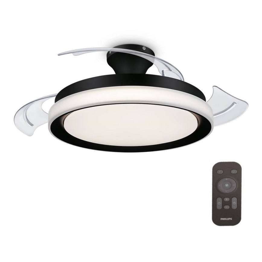 Philips-LED Laevalgusti ventilaatoriga BLISS LED/35W/230V 5500/4000/2700K must + kaugjuhtimispult