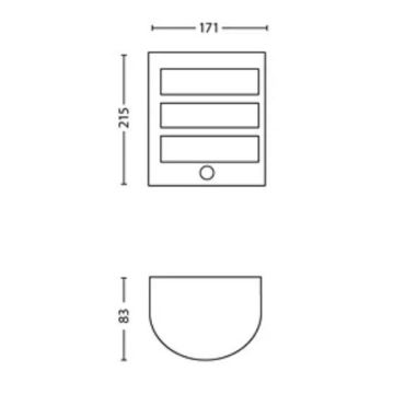 Philips - LED Väli seinavalgusti koos anduriga PYTHON LED/3,8W/230V IP44