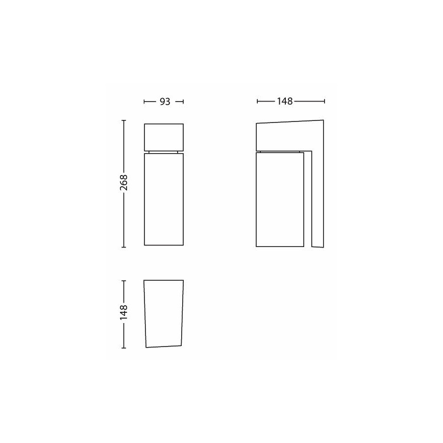 Philips - Väli seinavalgusti BORDER 1xE27/23W/230V IP44 hall