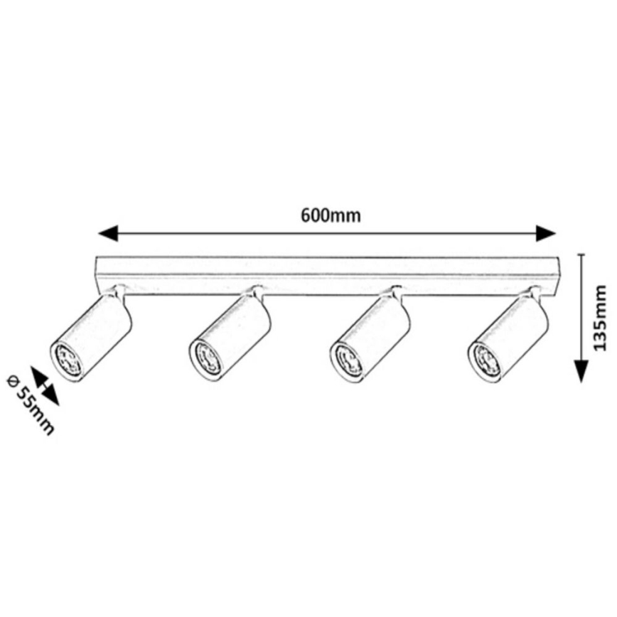 Rabalux - Kohtvalgusti lakke 4xGU10/25W/230V valge