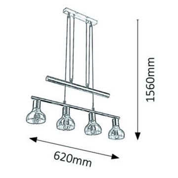 Rabalux 5551 - Lühter HOLLY 4xE14/40W/230V kuldne