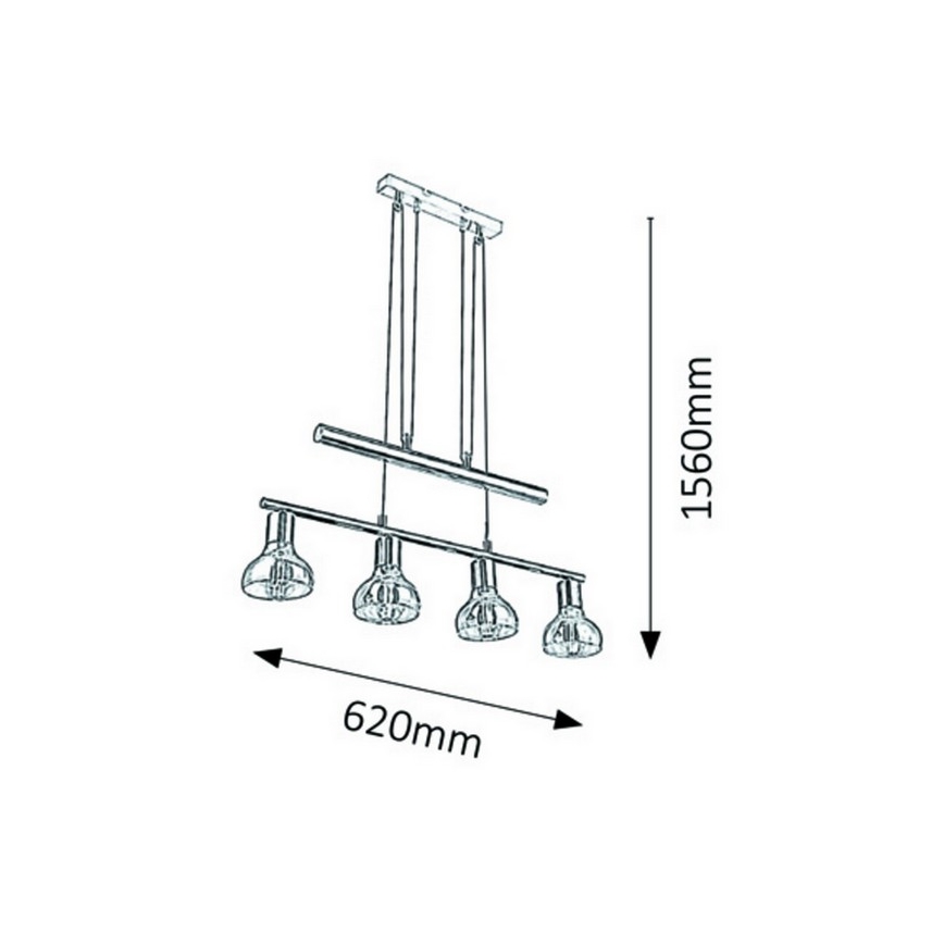 Rabalux 5551 - Lühter HOLLY 4xE14/40W/230V kuldne