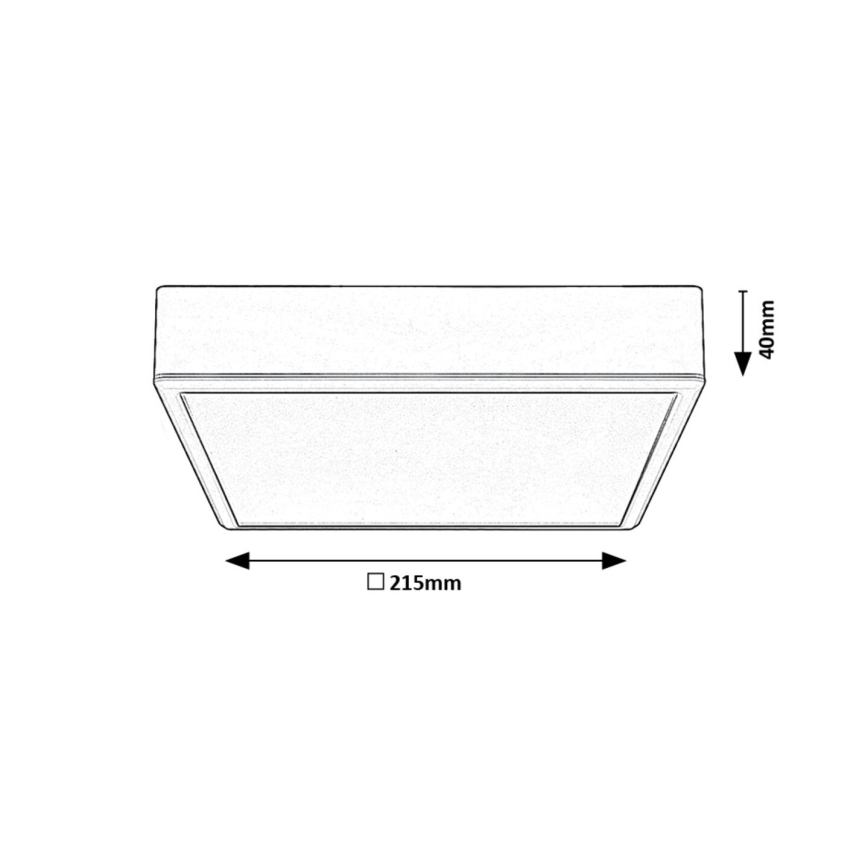 Rabalux - LED Laevalgusti LED/22W/230V 3000/4000/6000K 21x21 cm must