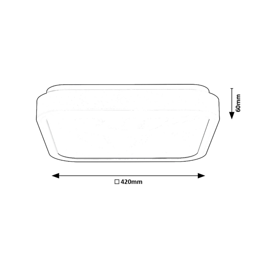 Rabalux - LED Laevalgusti vannituppa LED/48W/230V IP44 4000K 42x42 cm must