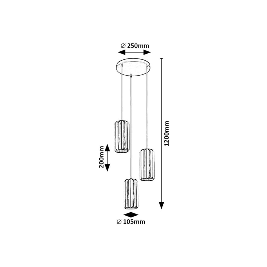 Rabalux - Lühter 3xE27/40W/230V