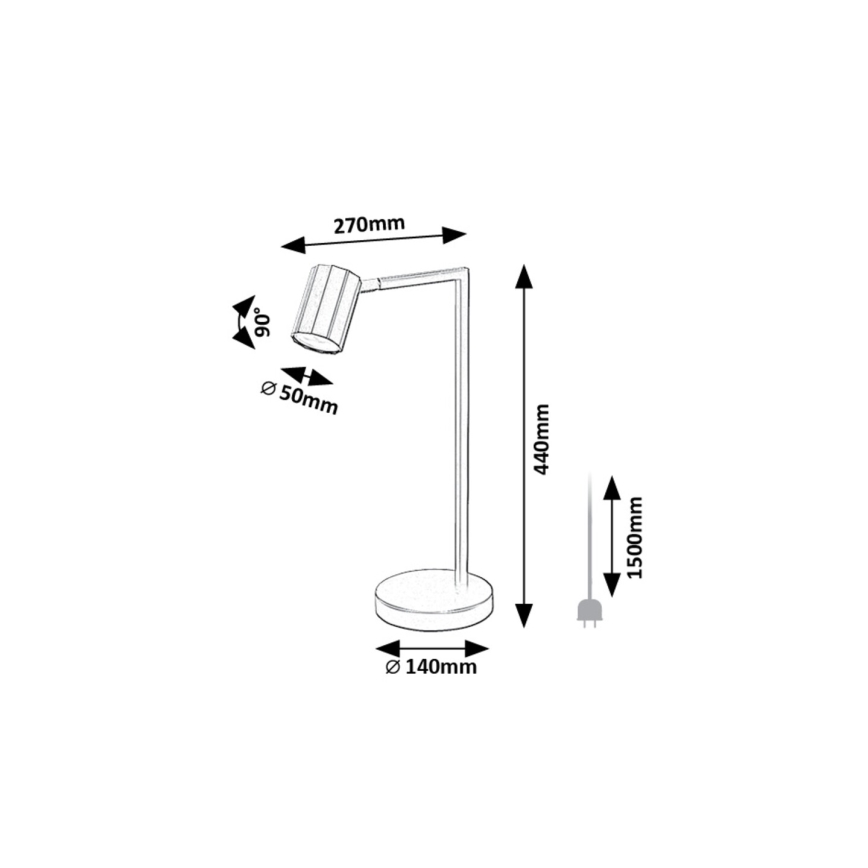 Rabalux - Laualamp 1xGU10/5W/230V must