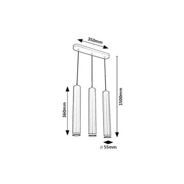 Rabalux - Lühter 3xGU10/5W/230V