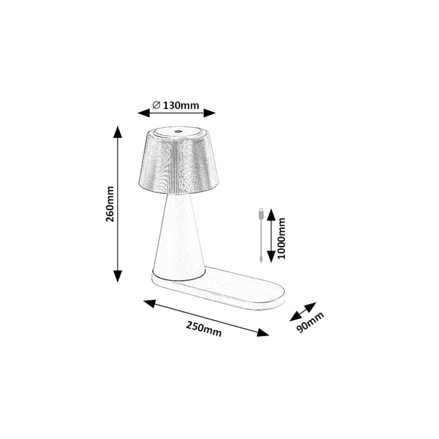 Rabalux - LED Hämardatav laetav laualamp juhtmevaba laadijaga LED/5W/5V 3000/4000/5000K