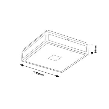 Rabalux - LED Laevalgusti vannituppa LED/24W/230V IP44 4000K 40x40 cm must