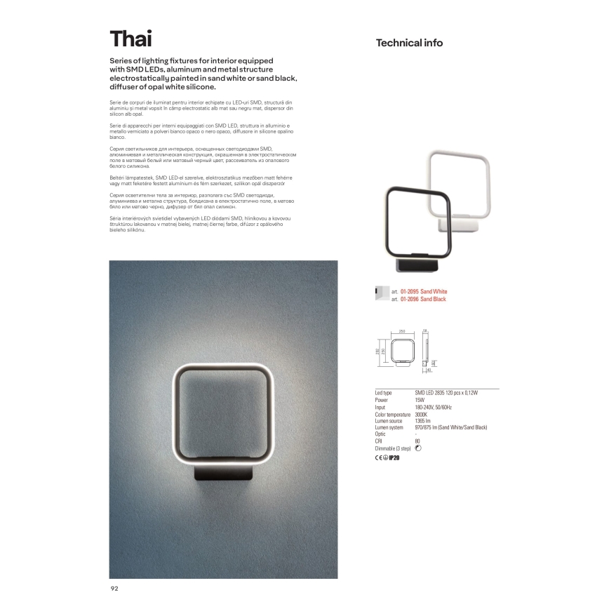 Redo 01-2097 - LED Hämardatav lühter THAI LED/66W/230V 3000K valge