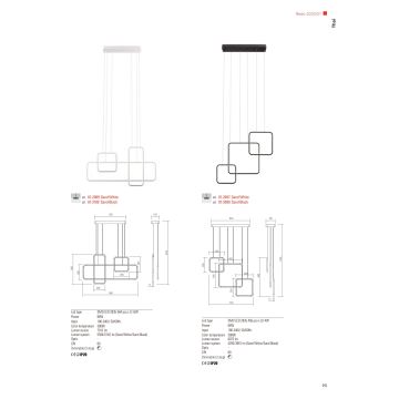 Redo 01-2098 - LED Hämardatav lühter THAI LED/66W/230V 3000K must