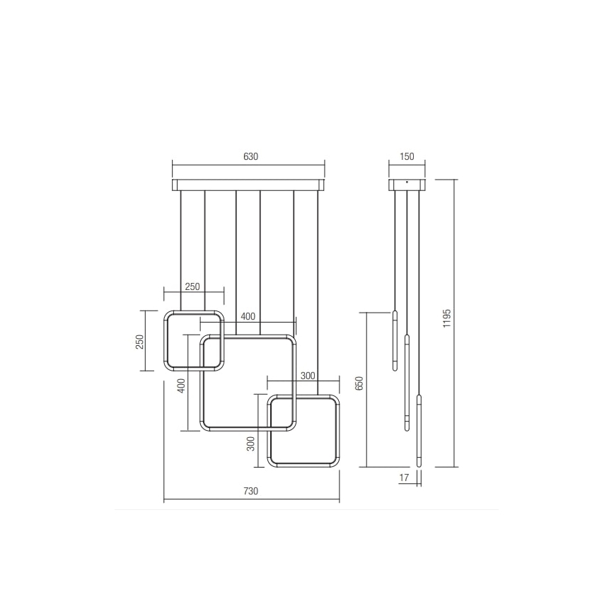 Redo 01-2098 - LED Hämardatav lühter THAI LED/66W/230V 3000K must