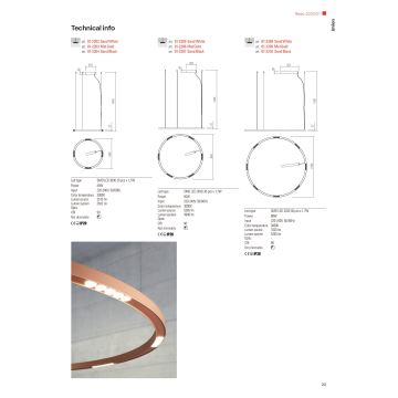 Redo 01-2203 - LED Lühter UNION LED/34W/230V CRI 90 3000K d. 60 cm kuldne