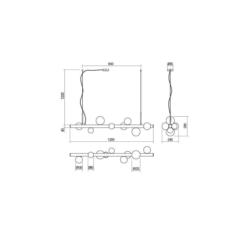 Redo 01-2377 - Lühter GOJI 8xG9/28W/230V must