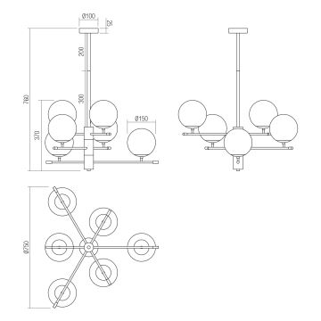 Redo 01-2950 - Ripplühter ESSENTIAL 6xE14/28W/230V