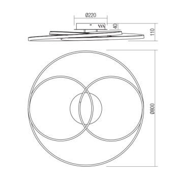 Redo 01-2973 - LED Laevalgusti CENTRIX LED/92W/230V pronks