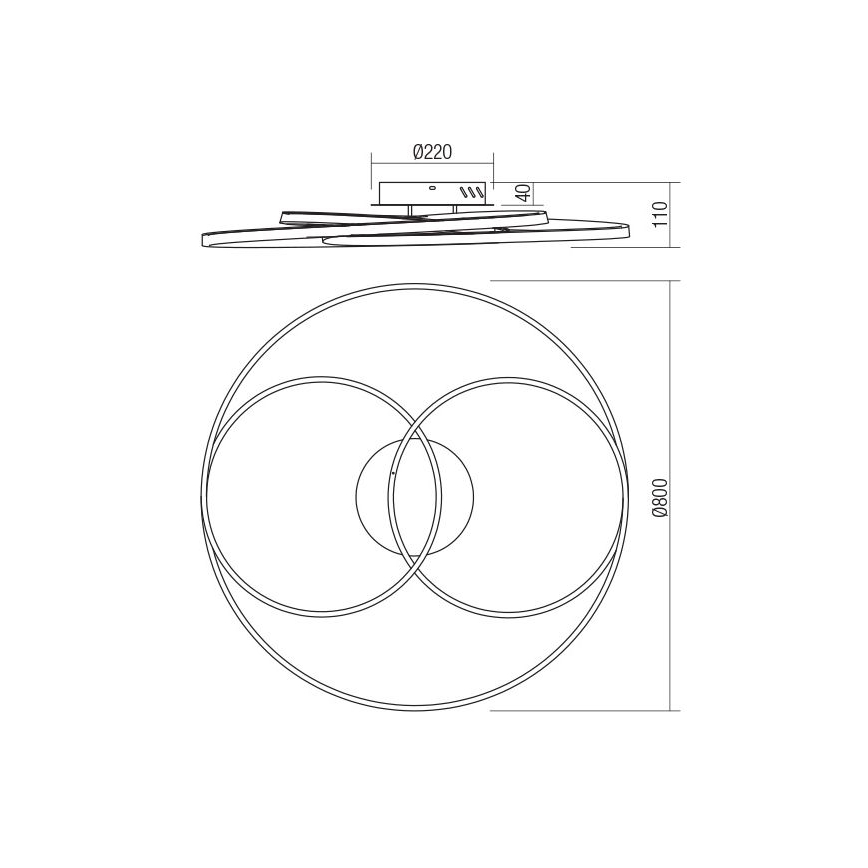 Redo 01-2973 - LED Laevalgusti CENTRIX LED/92W/230V pronks