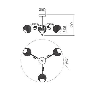 Redo 02-970 - Ripplühter ASPERA 3xE14/28W/230V must