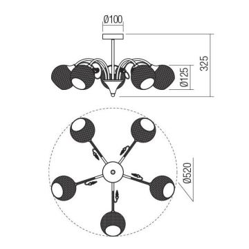 Redo 02-971 - Ripplühter ASPERA 5xE14/28W/230V must