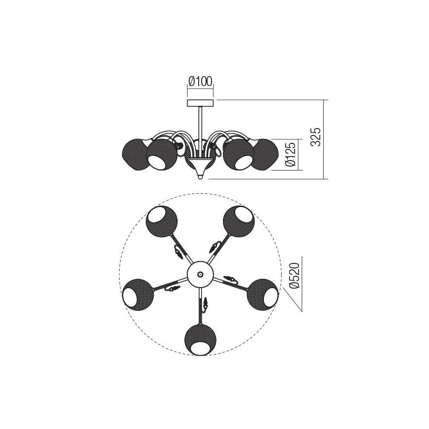 Redo 02-971 - Ripplühter ASPERA 5xE14/28W/230V must