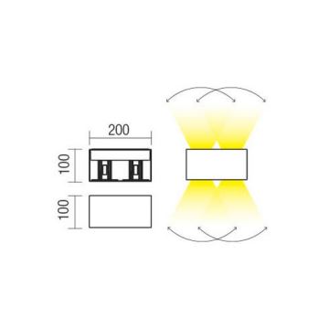 Redo 90303 - LED Väli seinavalgusti VARY 4xLED/5W/230V 4000K IP54 antratsiit