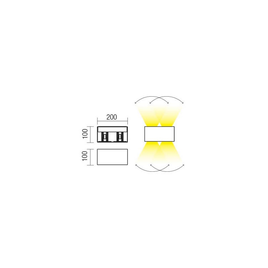 Redo 90303 - LED Väli seinavalgusti VARY 4xLED/5W/230V 4000K IP54 antratsiit