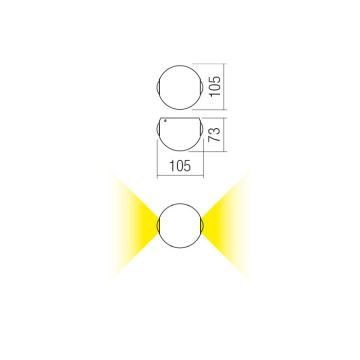 Redo 90498 - LED Väli seinavalgusti MILESTONE 2xLED/3W/230V IP54 antratsiit