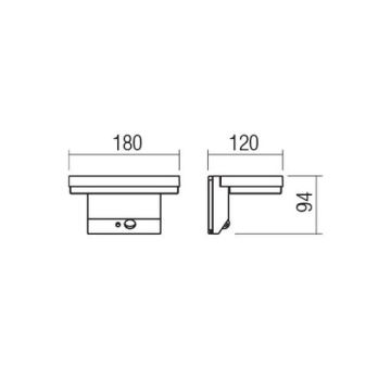 Redo 90535 - LED Päikesepaneeliga seinavalgusti koos anduriga TAIYO LED/2W/3,7V 3000K IP54 antratsiit