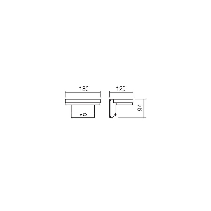 Redo 90535 - LED Päikesepaneeliga seinavalgusti koos anduriga TAIYO LED/2W/3,7V 3000K IP54 antratsiit