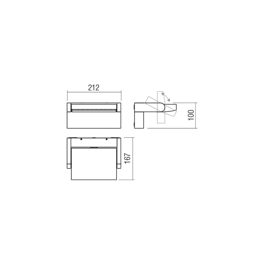 Redo 90584 - LED Väli seinavalgusti FLIP LED/20W/230V CRI 90 3000K IP54 antratsiit