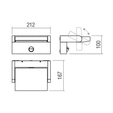 Redo 90587 - LED Väli seinavalgusti koos anduriga FLIP LED/20W/230V CRI 90 3000K IP54 antratsiit