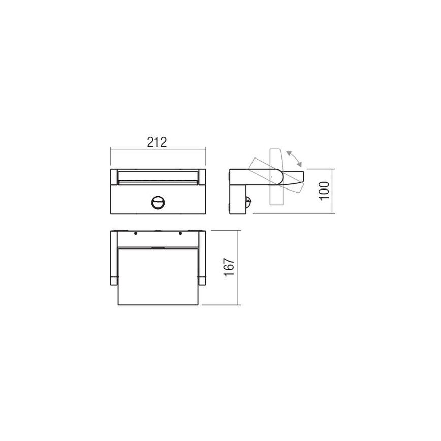 Redo 90587 - LED Väli seinavalgusti koos anduriga FLIP LED/20W/230V CRI 90 3000K IP54 antratsiit