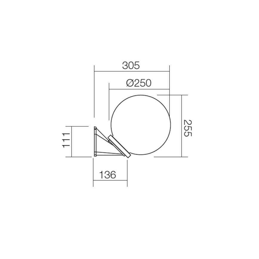 Redo 9873 - Väli seinavalgusti SFERA 1xE27/42W/230V IP44 valge