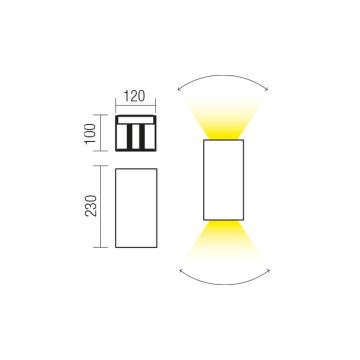 Redo 90553 - LED Väli seinavalgusti VARY 2xLED/10W/230V 3000K IP54 antratsiit