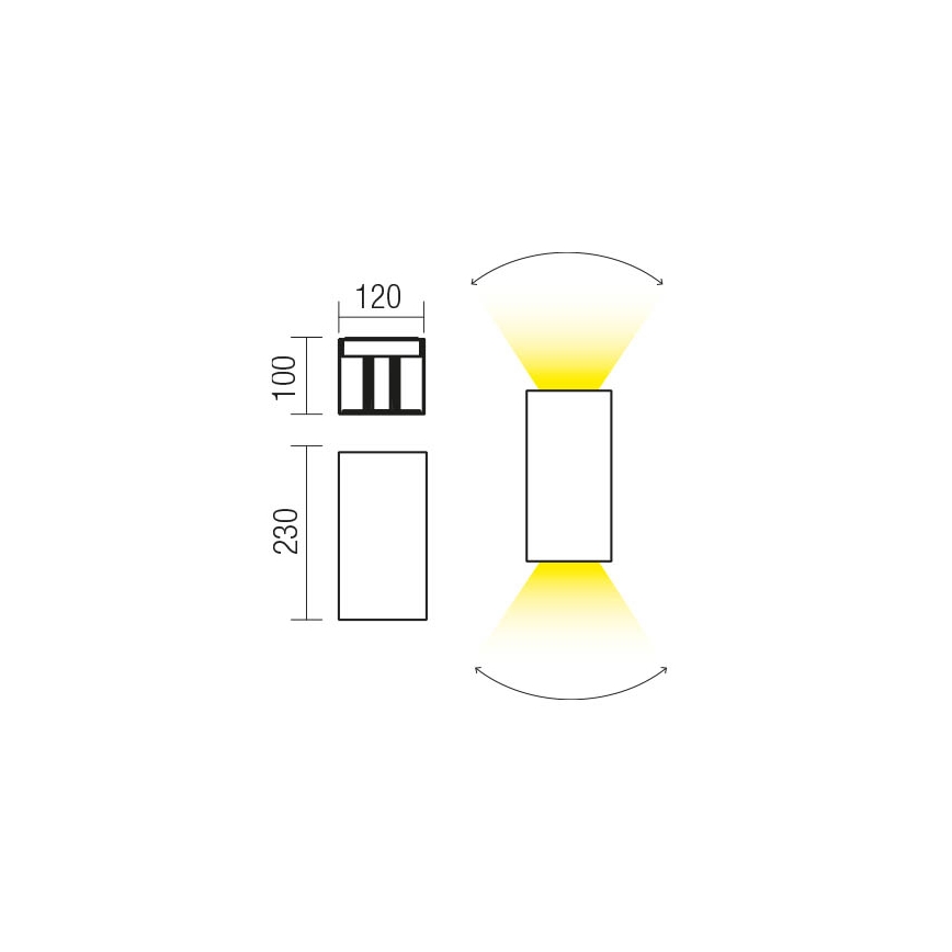 Redo 90553 - LED Väli seinavalgusti VARY 2xLED/10W/230V 3000K IP54 antratsiit