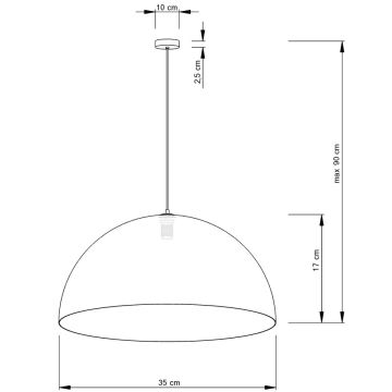 Ripplühter SFERA 1xE27/60W/230V d. 35 cm kuldne/must