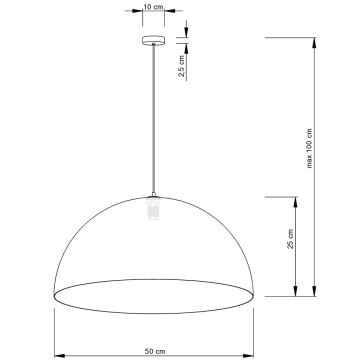 Ripplühter SFERA 1xE27/60W/230V d. 50 cm kuldne