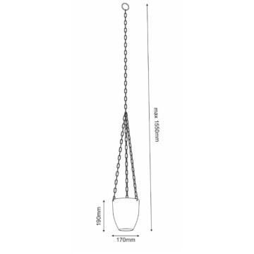 Rippuv lillepott 155x17 cm valge