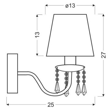 Seinavalgusti RUTI 1xE14/40W/230V