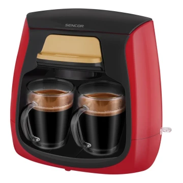 Sencor - Kohvimasin kahe kruusiga 500W/230V punane/must