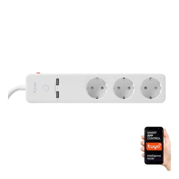 SMART Pikendusjuhe lülitiga 1,5m + 2xUSB/Wi-Fi Tuya