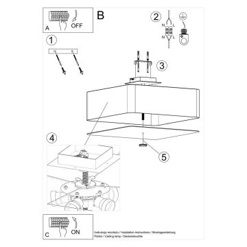 Laevalgusti LOKKO 5xE27/60W/230V 45 cm valge