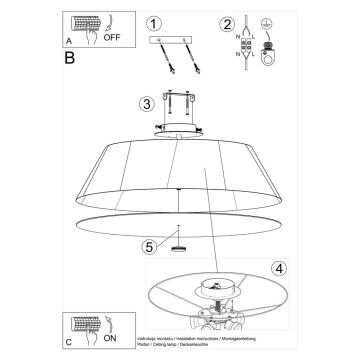 Laevalgusti VEGA 5xE27/60W/230V d. 70 cm valge