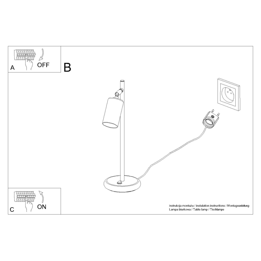 Laualamp WINX 1xGU10/10W/230V must/kroom