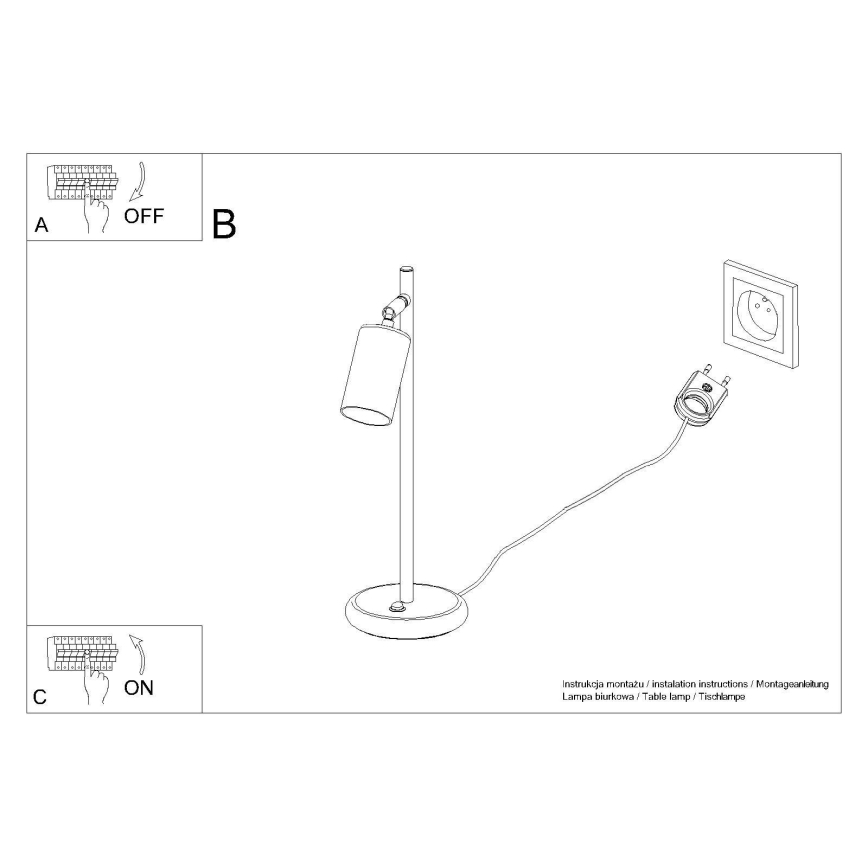 Laualamp WINX 1xGU10/10W/230V must/vask