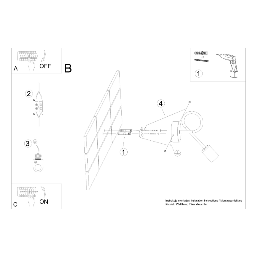 Seinavalgusti LOOP 1xE27/15W/230V valge