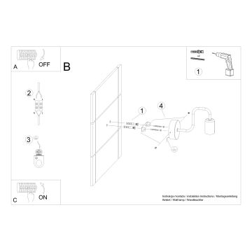 Seinavalgusti VECTOR 1xE27/15W/230V must