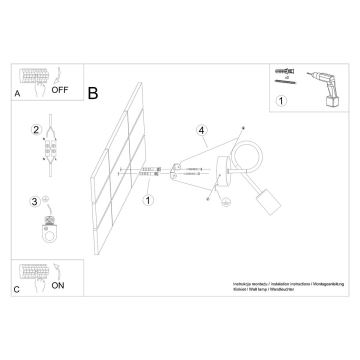 Seinavalgusti LEVAR 1xE27/15W/230V must